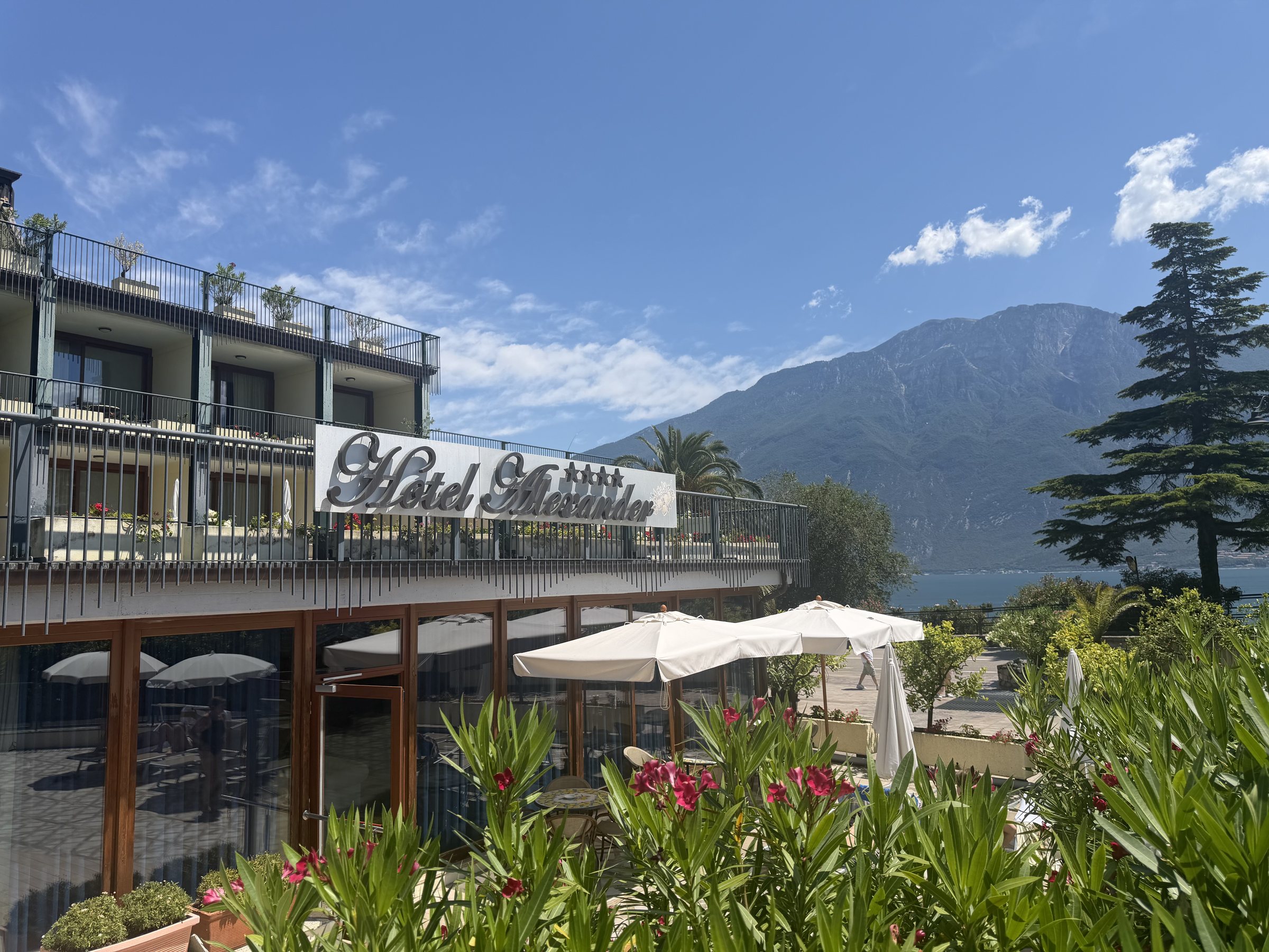 Hotel Alexander overlooking Lake Garda and the mountains in Limone sul Garda
